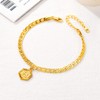 U7 Initial Pendant Anklet Heart Pendant Mariner Chain Figaro Chain
