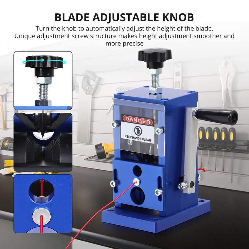 Upgraded Manual Wire Stripper Machine, 0.06-1 in Copper Wire Peeler
