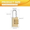 PATIKIL Brass Combination Lock 2.1", 3 Digit Resettable Combination Padlock
