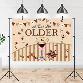 Tcoyodw Espresso Martini Party Backdrop 7x5ft A Tini Bit Older Bachelorette Party Decorations Coffee Bar Bridal Shower Decor Martini Bow Photography Background