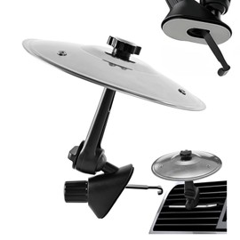 Car Crash Cymbal Vent Clip, Mini Drum Cymbals for Car Air Vent, Funny Musical Car Crash Sound Maker, Creative Metal Cymbals Accessory for Drivers - Universal Fit for Most Cars (Silver)