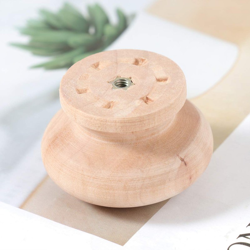 Healifty 15pcs Drawer Knobs and Pulls Wooden Round Shaped Drawer