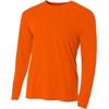 A4 Cooling Performance Long Sleeve Crew - Safety Orange -