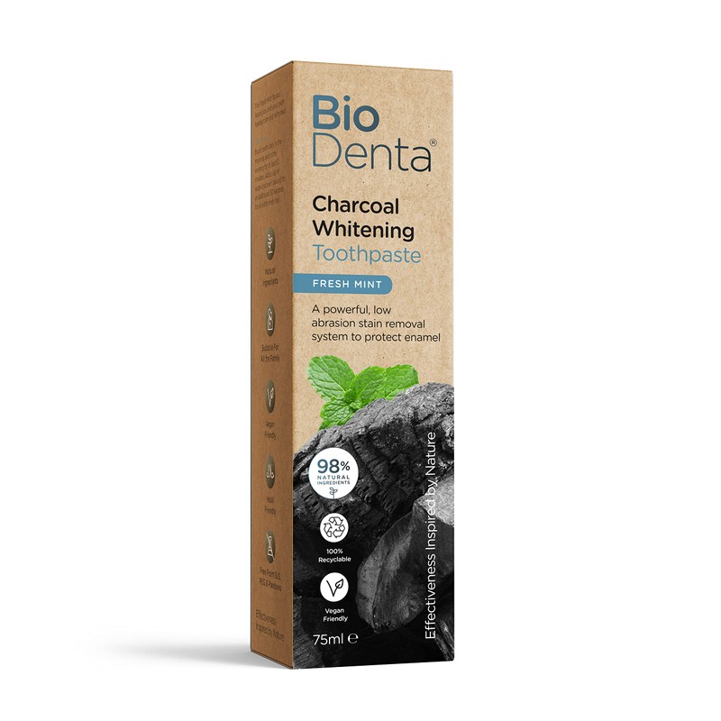 BioDenta Charcoal Whitening Toothpaste - Activated White Charcoal - 75