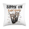 Sippin on Cold Brew Latte Iced Coffee Lover Espresso Throw