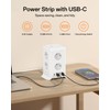 Multi-socket with USB-C 8-way power strip with switch, power strip