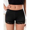 MakeMeChic Women's Lace Trim Seamless Biker Shorts Short Leggings Undershorts
