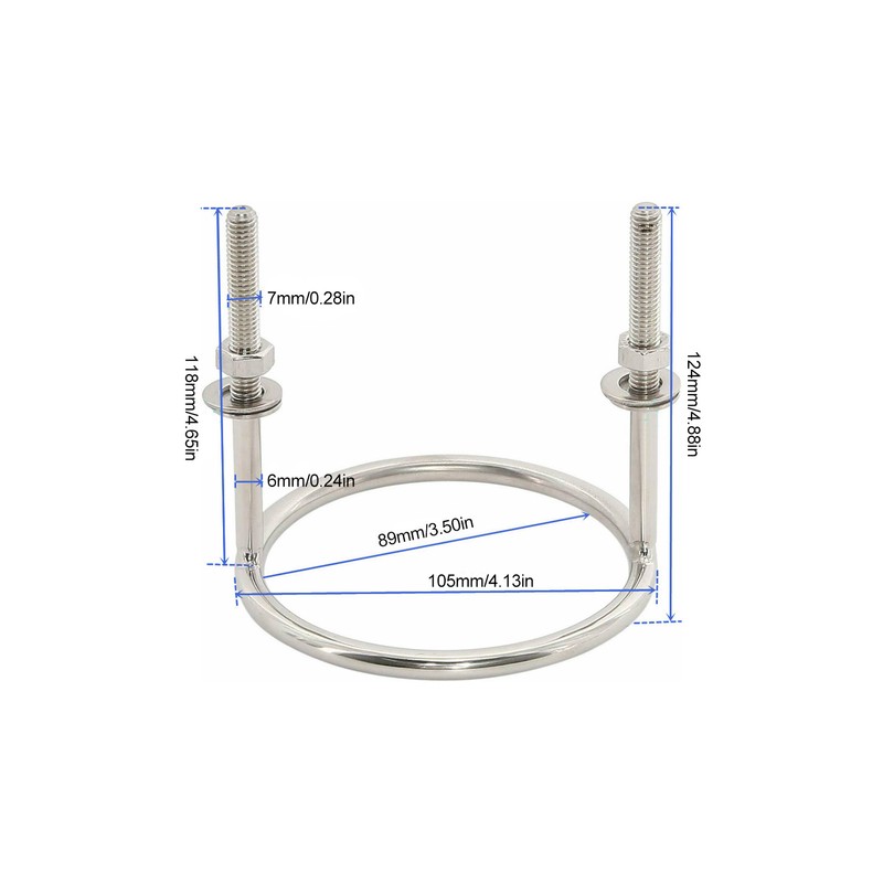 Boat Ring Cup Holder 316 Stainless Steel Polished Anti Tilt
