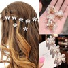 10 Pinzas Cabello Accesorio Broche Flor de Perlas Peinado Elegante