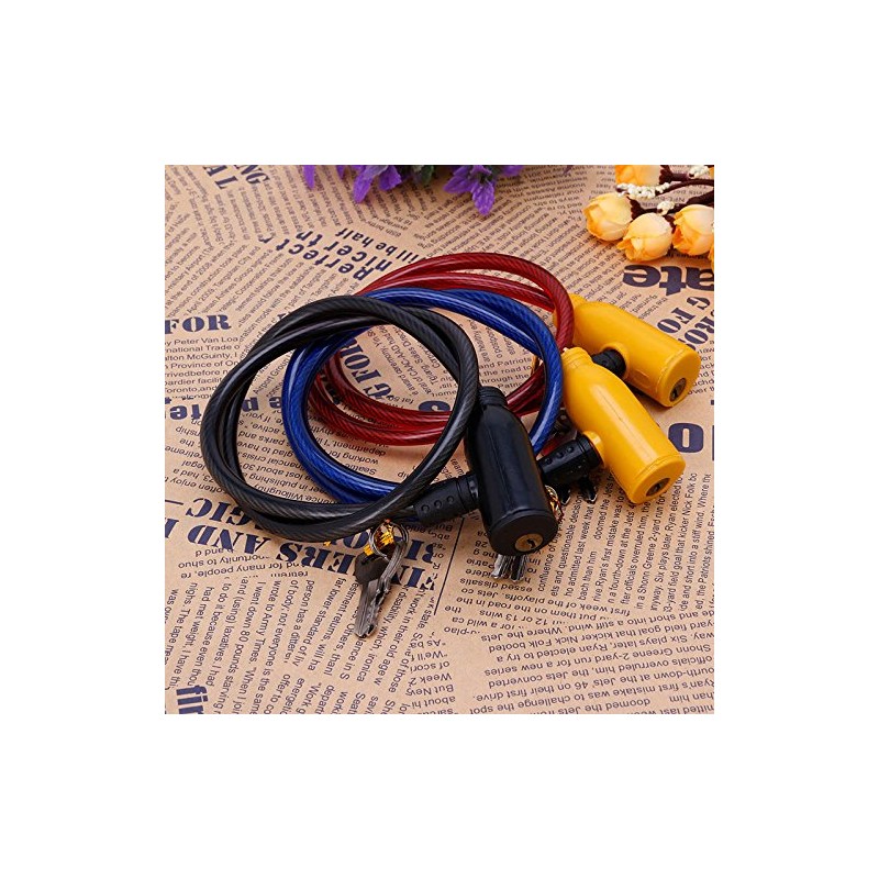 caralin 8x640MM Cycling Cable Anti-Theft Scooter Safety Lock with 2