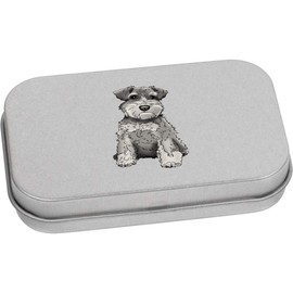 Azeeda 80mm 'Schnauzer Puppy' Metal Hinged Tin/Storage Box (TT00141247)