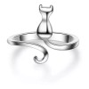 Dtup Anillo Kitten Elegante Plata Gato Regalo Minino Cat Kawaii