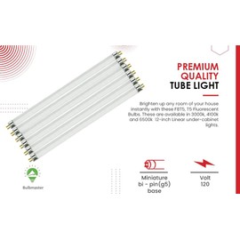 BULBMASTER F13T5/CW Fluorescent Bulbs 21 Inch 13 Watt T5 Fluorescent Light Bulb - 21" Linear T5 4100K - Under The Counter Kitchen Light Bulbs - Cool White - Pack of 6