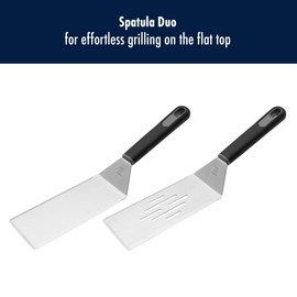 HENCKELS BBQ Griddle Spatula Set, 2-Piece Stainless Steel BBQ Grill Spatulas for Flat Top, Griddle, Smash Burger, Hibachi & Teppanyaki – Heavy Duty Outdoor Cooking Tools for Men, Dad, and Camping