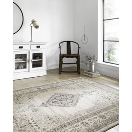 Loloi II Teagan Area Rug, 7'-11" x 10'-6", Oatmeal/Ivory