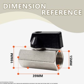 Bwintech 2 pieces 3/8 inch BSP female thread x female thread brass nickel-plated mini ball valve shut-off valve