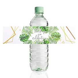URROMA Wedding Water Bottle Labels Thank You, 50 Pcs Late Summer Leaf Bottle Labels for Birthday Baby Shower