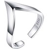 V Shape Open Thick Minimalist Engagement Ring Dainty Adjustable Simple