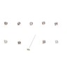 10 Solid 925 Sterling Silver Clear Jewel Nose Studs