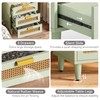 LITTLE TREE Rattan Nightstand, Mint Green End Table with 3