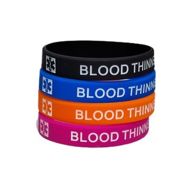 ZENRUIMING 4 Medical Alert Blood Thinner Silicone Bracelet, Blood Thinner Bracelet, adult, Silicone, pink, blue, black, and orange