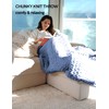 YnM Chunky Throw Blanket, Medium-Weight, Hand Knitted with Chenille Yarn,