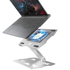 IMMOENUC Laptop Cooling Stand with Peltier Cooler Adjustable Height & Angle, Whisper-Quiet Aluminum Thermoelectric Cooler for 12-19 Inch Laptops, MacBook/Dell/HP/Lenovo Fast Cooling Notebook