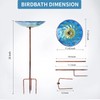 MUMTOP Glass Bird Bath, Garden Outdoor Birdbaths Birdfeeder with Metal