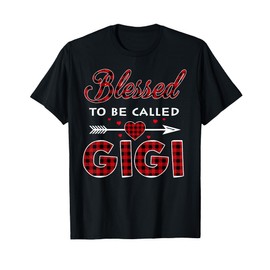 Blessed To Be Called Gigi-Buffalo Plaid Grandma Christmas T-Shirt
