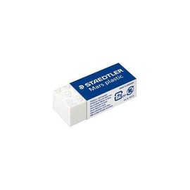 Staedtler - Mars Plastic - Pack of 6 Mini Rubber Erasers - White