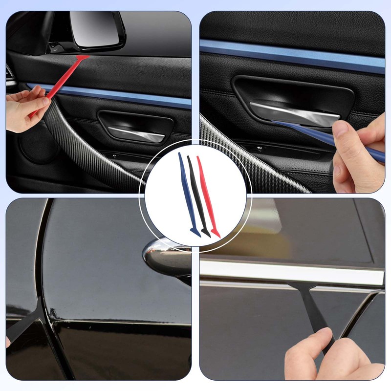 Bewudy 6 Pcs Car Micro Squeegee Curves Slot Tint Tool