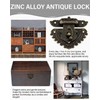 WUNZILO Antique Embossing Latch Hasp Lock Wooden Case Hasp Latch