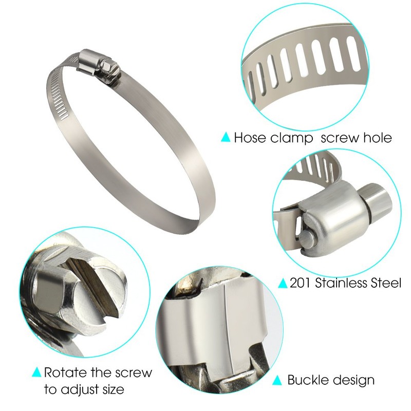 TUPARKA 4 Pack Large Size Metal Hose Clips 91-114 mm