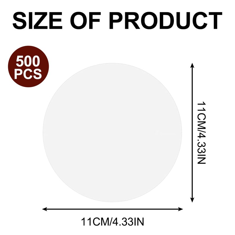 500-Pack Burger Paper Sheets – 11cm Round Patty Paper –