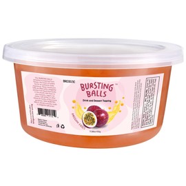 Passion Fruit Boba Pearls, Bursting Tea Balls Drink & Dessert Topping, Passion Fruit Bubble Tapioca Pearls For Bubble Tea 1 Pound (Passion Fruit, 1 LB Pack of 1)