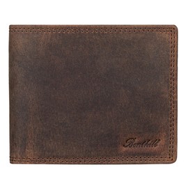 Benthill Men's Leather Wallet - Wallet with RFID Protection - Slim Wallet for Men - Genuine Vintage Leather Wallet, Dark Brown (H)