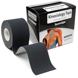 FARMADAR cinta kinesiologíca venda autoadherible muscular para recuperación de lesiones musculares NEGRO