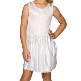 I.C. Collections Little Girls White Simple Nylon Slip, 4