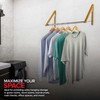 Double Foldable Clothing Rack w/ Extension Rod, Wall-Mounted Retractable Clothes