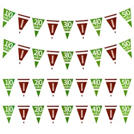 36pcs Football Pennant Banner, 11.02x8.66 inch Hanging Triangle Flags Decorations Game Day Bunting Paper Football Garland Streamers for Birthday Theme Party Decor Supplies