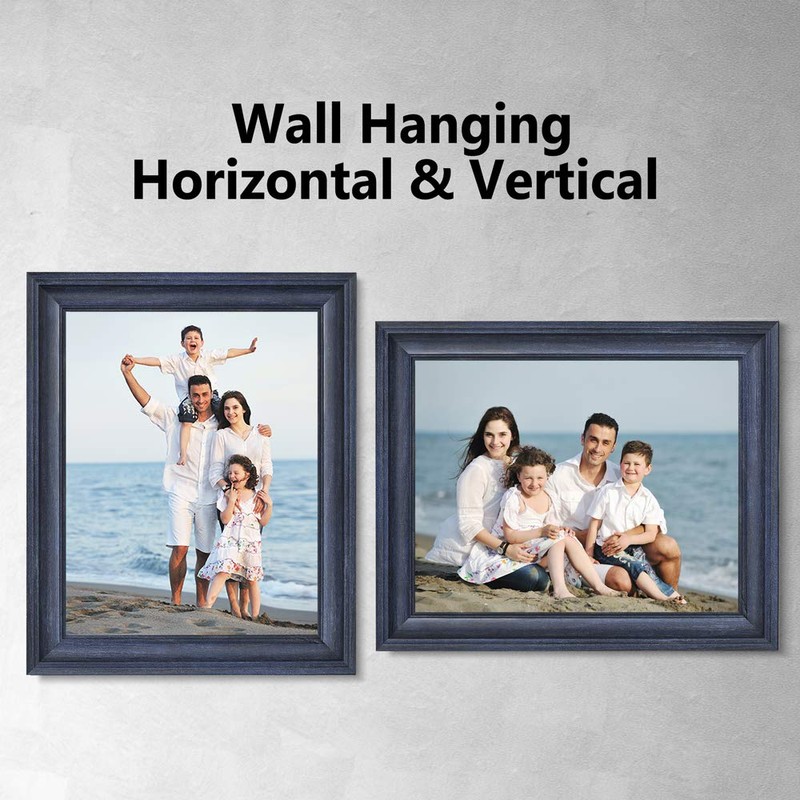 LaVie Home 11x14 Picture Frames (1 Pack, Blue) Rustic Photo