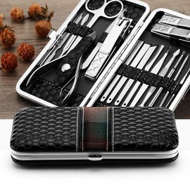Kiming Advanced Nail Care Tools 18-piece Set Toenail Nail Clippers - Black / 키밍 고급 네일케어 도구 18종 세트 발톱 손톱깎기 - 블랙