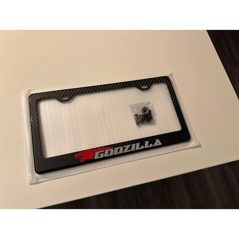 Godzilla GTR (Reflective) Godzilla GT-R 100% Carbon Fiber License Plate