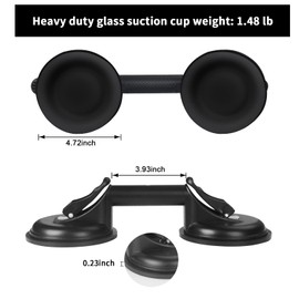 LEFIMOT Glass Suction Cups Heavy Duty Aluminum Vacuum Handle Glass Holder Hooks to Lift Large Glass/Tile Suction Cup Lifter/Moving Glass/Pad for Lifting/Dent Fixer (2 Pack)