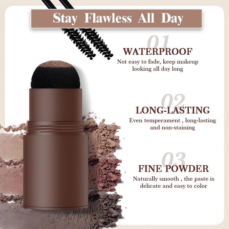 Natural Brown Eyebrow Stamp & Root Touch-Up Powder - Waterproof