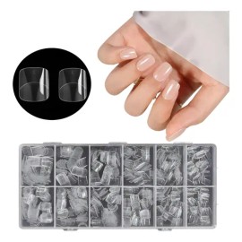 600pcs Uñas Postizas Acrilic Cuadradas Cortas 12 Tamaños