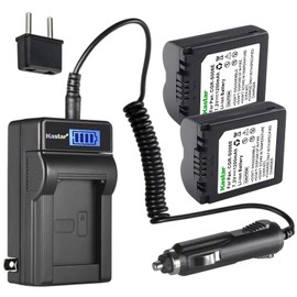 Kastar 2-Pack CGA-S006 Battery and LCD AC Charger Compatible with Leica BP-DC5 Battery, Leica V-LUX1 Camera, Panasonic CGA-S006, CGA-S006e, CGR-S006, CGR-S006e, DMW-BMA7, DE-A44, DE-994, DE-994A
