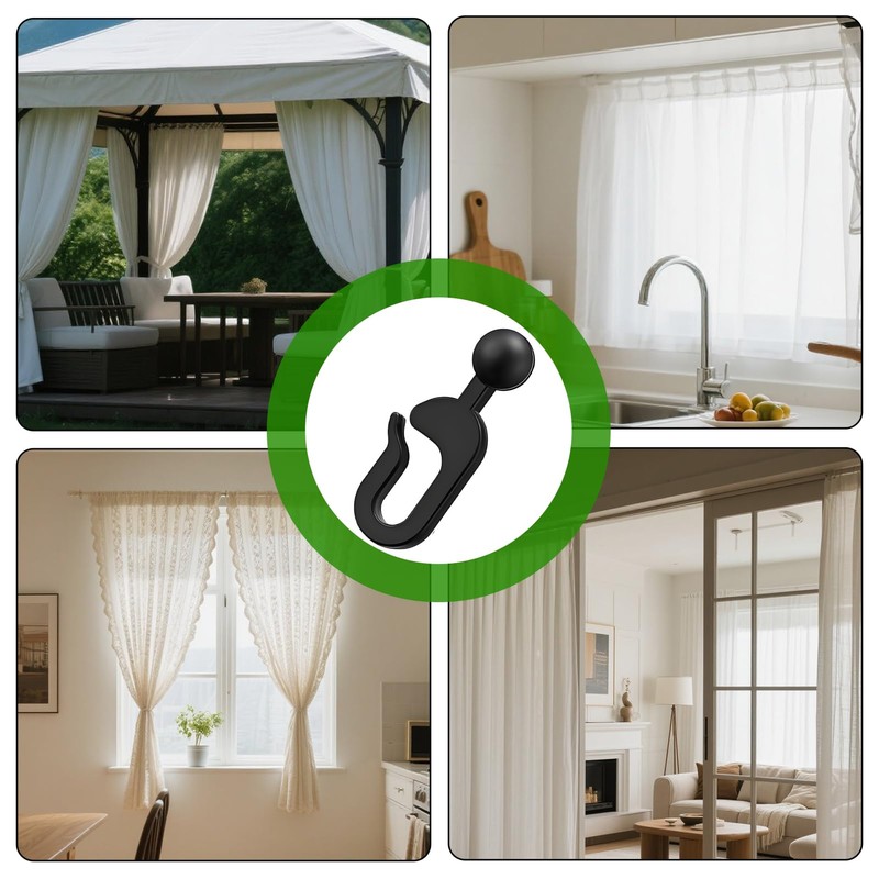 50 Pcs Plastic Gazebo Curtain Hooks,Smooth Sliding Track Hooks,for Mosquito