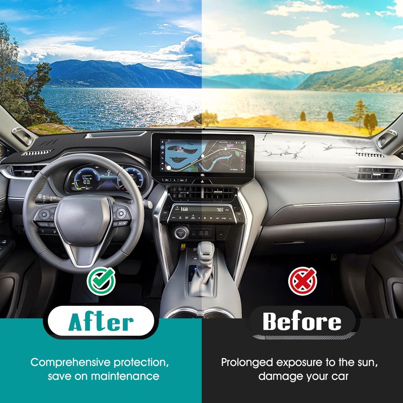 FIILINES Dash Cover Fit for 2021-2024 Toyota Venza Accessories Dashboard