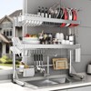 CUISIBOT Over Sink Dish Drying Rack, 3-Tier Adjustable 20.9''-33.4'' Full